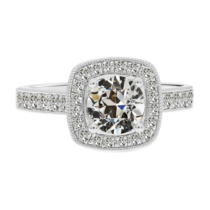 HarryChadEntcom Rings 350 Carats Old European Anniversary Ring Halo Setting Jewelry Real Diamond HarryChadEntcom Rings 350 Carats Old European Anniversary Ring Halo Setting Jewelry Real Diamond