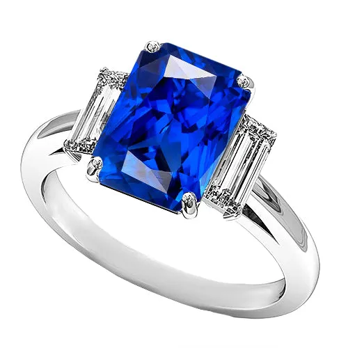 HarryChadEntcom Rings 3 Carats Gemstone Ring Baguette Natural Earth Mined Diamonds Radiant Cut Sapphire 3 Stone HarryChadEntcom Rings 3 Carats Gemstone Ring Baguette Natural Earth Mined Diamonds Radiant Cut Sapphire 3 Stone