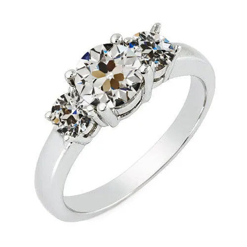 HarryChadEntcom Rings 3 Stone Round Old Mine Cut Natural Earth Mined Diamond Ring Basket Set Gold 350 Carats HarryChadEntcom Rings 3 Stone Round Old Mine Cut Natural Earth Mined Diamond Ring Basket Set Gold 350 Carats