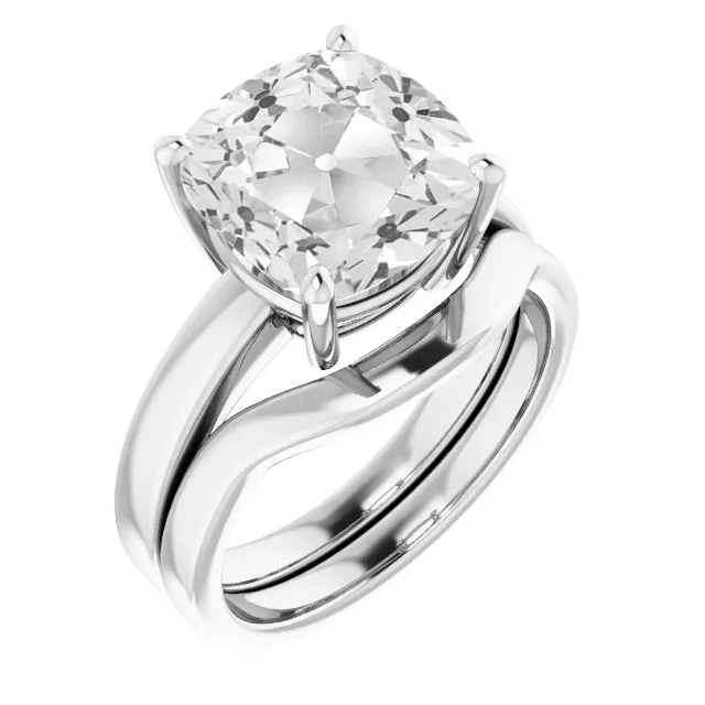 HarryChadEntcom Rings Cushion Lab Grown Big Diamond Old Mine White Gold Ring Set 7 Carats HarryChadEntcom Rings Cushion Lab Grown Big Diamond Old Mine White Gold Ring Set 7 Carats