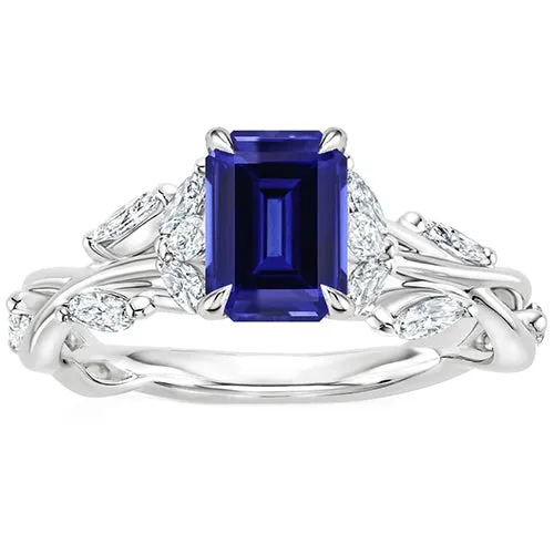 HarryChadEntcom Rings Engagement Ring With Side Stones Ceylon Sapphire Natural Earth Mined Diamond 450 Carats HarryChadEntcom Rings Engagement Ring With Side Stones Ceylon Sapphire Natural Earth Mined Diamond 450 Carats