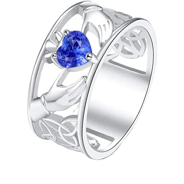 HarryChadEntcom Rings Engagement Solitaire Ring Heart Vintage Style Blue Sapphire 1 Carats HarryChadEntcom Rings Engagement Solitaire Ring Heart Vintage Style Blue Sapphire 1 Carats