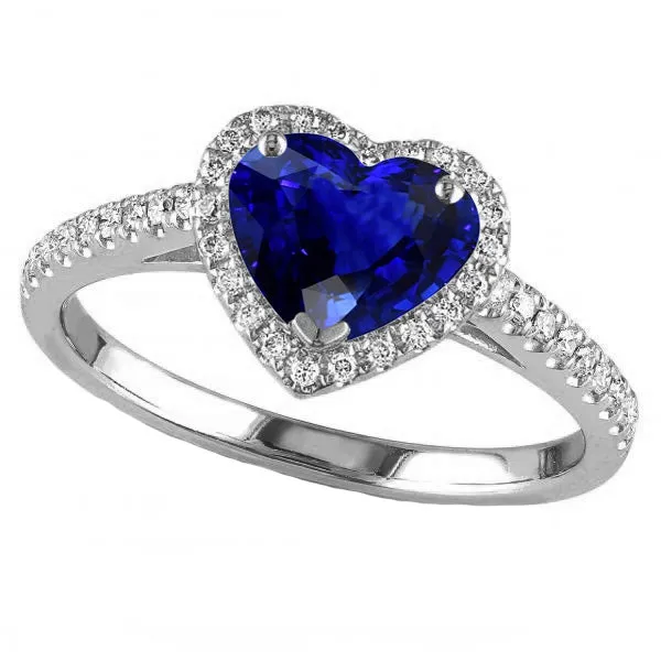 HarryChadEntcom Rings Gold Halo Heart Srilanka Sapphire Ring Pave Set Natural Earth Mined Diamonds 350 Carats HarryChadEntcom Rings Gold Halo Heart Srilanka Sapphire Ring Pave Set Natural Earth Mined Diamonds 350 Carats