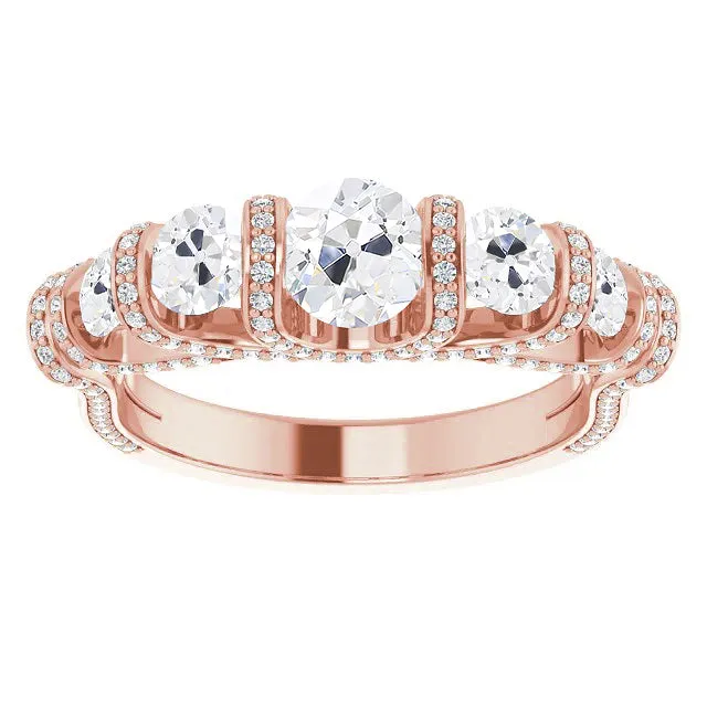 HarryChadEntcom Rings Gold Ladies Wedding Ring Round Old Miner Real Natural Earth Mined Diamond Bar Set 950 Carats HarryChadEntcom Rings Gold Ladies Wedding Ring Round Old Miner Real Natural Earth Mined Diamond Bar Set 950 Carats
