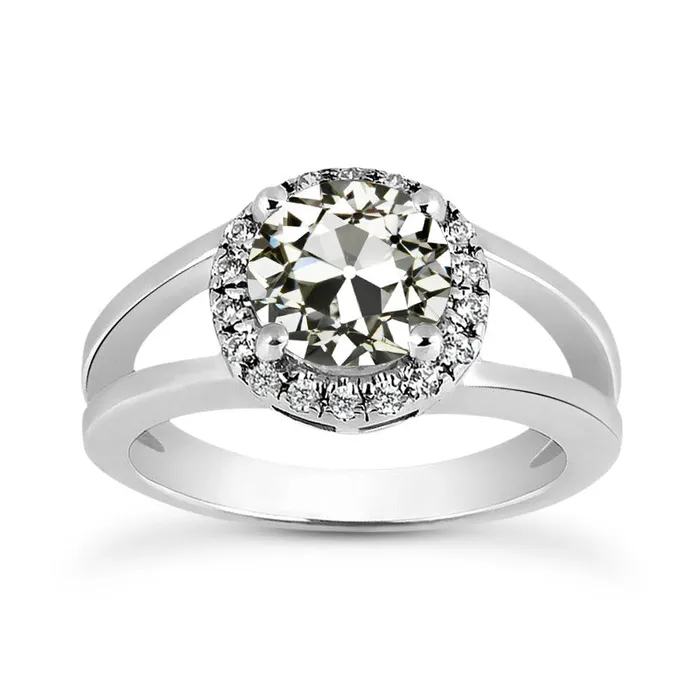 HarryChadEntcom Rings Halo Ring Old Mine Cut Natural Earth Mined Diamond Prong Split Shank Gold 350 Carats HarryChadEntcom Rings Halo Ring Old Mine Cut Natural Earth Mined Diamond Prong Split Shank Gold 350 Carats