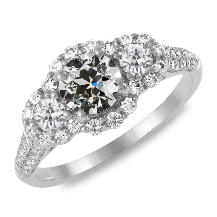 HarryChadEntcom Rings Halo Ring Round Old Mine Cut Natural Earth Mined Diamond Pave Set 14K Gold 8 Carats HarryChadEntcom Rings Halo Ring Round Old Mine Cut Natural Earth Mined Diamond Pave Set 14K Gold 8 Carats