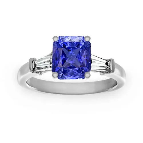 HarryChadEntcom Rings Ladies 3 Stone Sapphire Engagement Ring 250 Carats Baguette Natural Earth Mined Diamonds HarryChadEntcom Rings Ladies 3 Stone Sapphire Engagement Ring 250 Carats Baguette Natural Earth Mined Diamonds