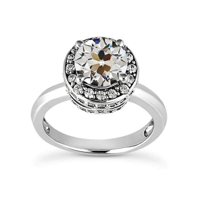 HarryChadEntcom Rings Old Mine Cut Natural Earth Mined Diamond Halo Wedding Ring 14K White Gold 475 Carats HarryChadEntcom Rings Old Mine Cut Natural Earth Mined Diamond Halo Wedding Ring 14K White Gold 475 Carats