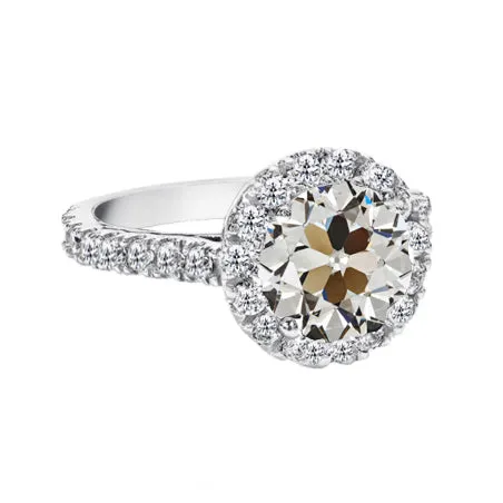 HarryChadEntcom Rings Round Halo Old Cut Mined Natural Diamond Wedding Ring 3 Carats HarryChadEntcom Rings Round Halo Old Cut Mined Natural Diamond Wedding Ring 3 Carats