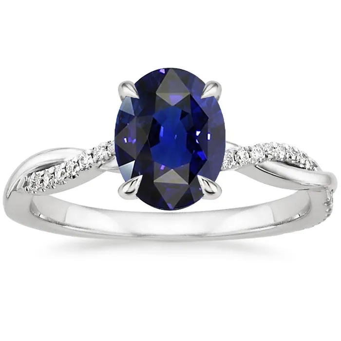 HarryChadEntcom Rings Solitaire Blue Sapphire Ring With Natural Earth Mined Diamond Accents 450 Carats HarryChadEntcom Rings Solitaire Blue Sapphire Ring With Natural Earth Mined Diamond Accents 450 Carats