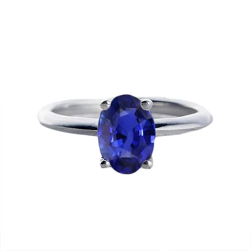 HarryChadEntcom Rings Solitaire Oval Gemstone Ring Prong Set Natural Blue Sapphire 1 Carat HarryChadEntcom Rings Solitaire Oval Gemstone Ring Prong Set Natural Blue Sapphire 1 Carat
