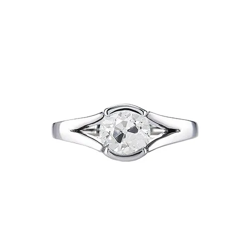 HarryChadEntcom Rings Solitaire Ring Old Cut Round Natural Earth Mined Diamond Split Shank 1 Carat White Gold HarryChadEntcom Rings Solitaire Ring Old Cut Round Natural Earth Mined Diamond Split Shank 1 Carat White Gold