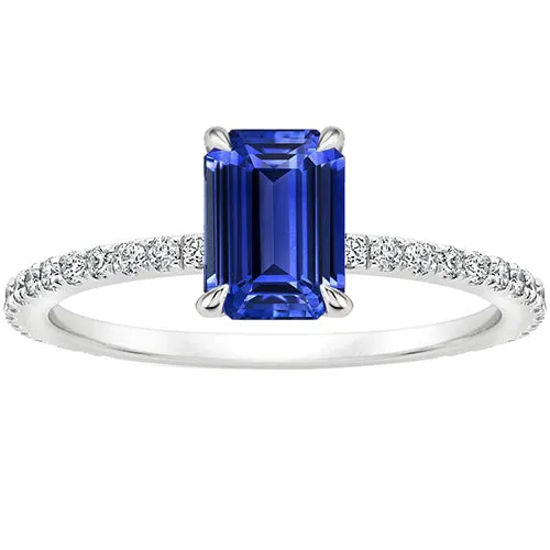 HarryChadEntcom Rings Solitaire With Accents Pave Set Ring Blue Sapphire Natural Earth Mined Diamonds 3 Carats HarryChadEntcom Rings Solitaire With Accents Pave Set Ring Blue Sapphire Natural Earth Mined Diamonds 3 Carats