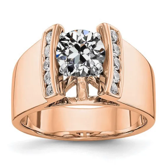HarryChadEntcom Rings Two Tone Round Old Miner Genuine Natural Earth Mined Diamond Ring Prong Channel Set 325 Carats HarryChadEntcom Rings Two Tone Round Old Miner Genuine Natural Earth Mined Diamond Ring Prong Channel Set 325 Carats