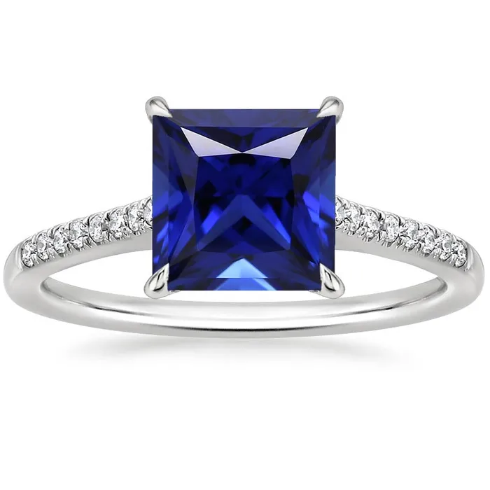 HarryChadEntcom Rings Women Gold Princess Blue Sapphire Natural Earth Mined Diamond Engagement Ring 550 Carat HarryChadEntcom Rings Women Gold Princess Blue Sapphire Natural Earth Mined Diamond Engagement Ring 550 Carat