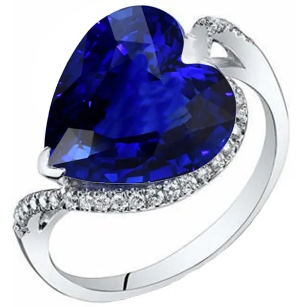 HarryChadEntcom Rings Women Heart Gemstone Ceylon Sapphire Ring 6 Carats Twisted Style HarryChadEntcom Rings Women Heart Gemstone Ceylon Sapphire Ring 6 Carats Twisted Style