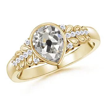HarryChadEntcom Round Natural Earth Mined Diamond Pear Old Cut Ring Leaf Style Gold Jewelry 2 Carats Rings HarryChadEntcom Round Natural Earth Mined Diamond Pear Old Cut Ring Leaf Style Gold Jewelry 2 Carats Rings