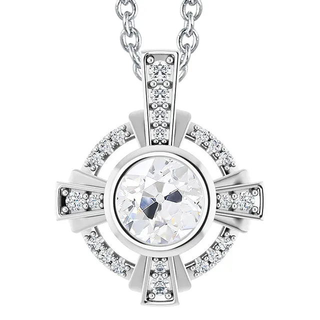 HarryChadEntcom White Gold 14K Bezel Natural Earth Mined Diamond Pendant Slide Round Cut Old Cut 4 Carats Necklaces HarryChadEntcom White Gold 14K Bezel Natural Earth Mined Diamond Pendant Slide Round Cut Old Cut 4 Carats Necklaces