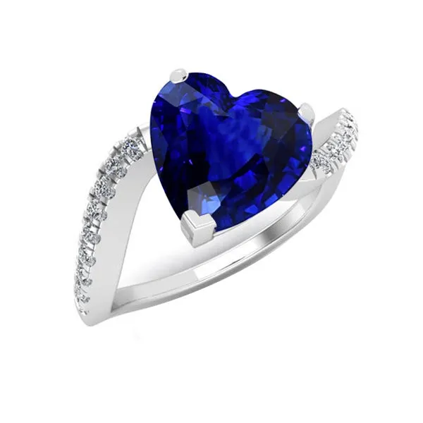 Heart Sapphire Natural Earth Mined Diamond Anniversary Ring 350 Carats Twisted Shank Gold HarryChadEntcom Rings Heart Sapphire Natural Earth Mined Diamond Anniversary Ring 350 Carats Twisted Shank Gold HarryChadEntcom Rings