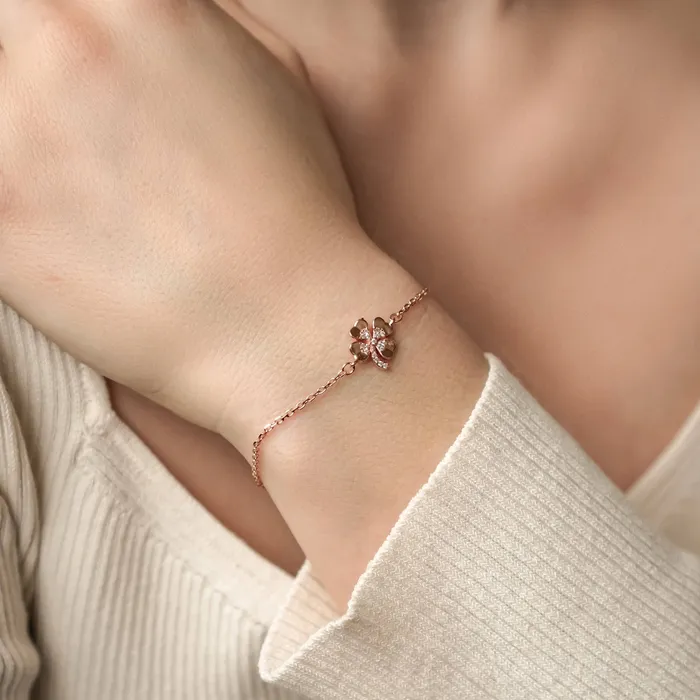 Hey Happiness Bracelets Four Leaf Clover Bracelet Sterling Silver Hey Happiness Bracelets Four Leaf Clover Bracelet Sterling Silver