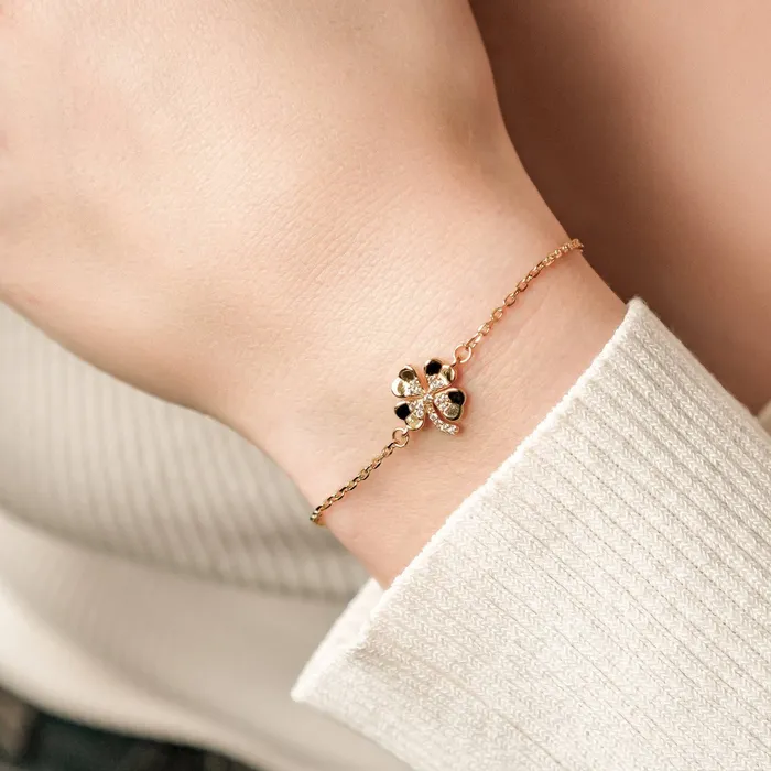 Hey Happiness Bracelets Four Leaf Clover Bracelet Sterling Silver Hey Happiness Bracelets Four Leaf Clover Bracelet Sterling Silver