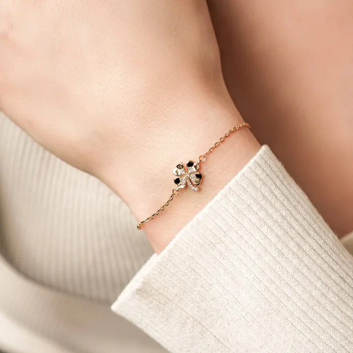 Hey Happiness Bracelets Four Leaf Clover Bracelet Sterling Silver Hey Happiness Bracelets Four Leaf Clover Bracelet Sterling Silver