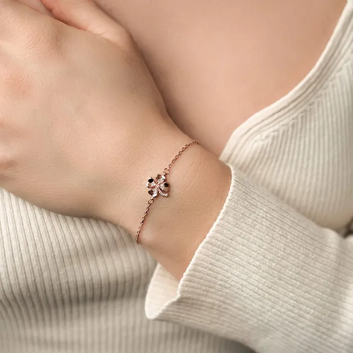 Hey Happiness Bracelets Four Leaf Clover Bracelet Sterling Silver Hey Happiness Bracelets Four Leaf Clover Bracelet Sterling Silver
