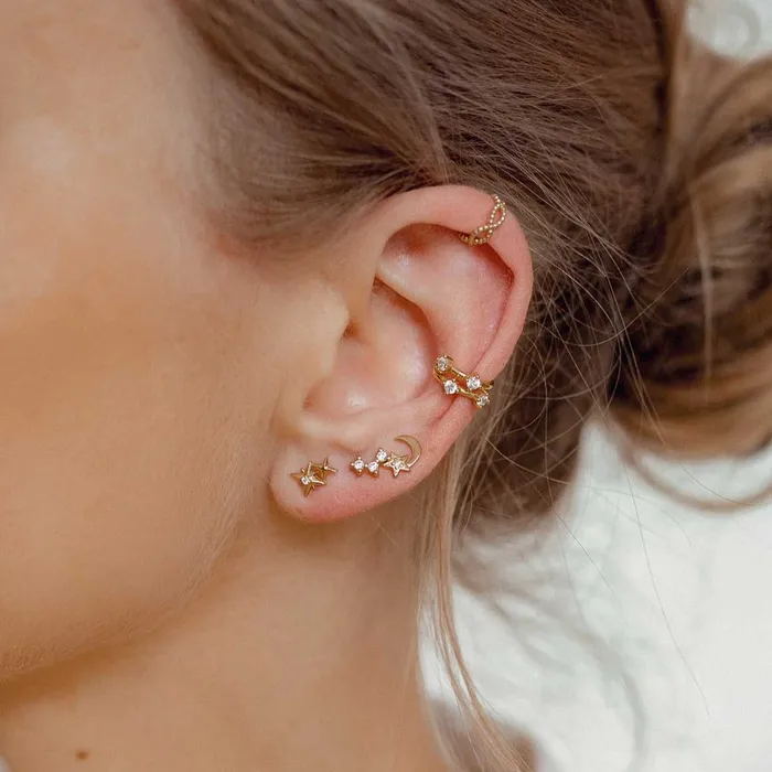 Hey Happiness Earrings Night Sky Stud Earrings Sterling Silver Gold Hey Happiness Earrings Night Sky Stud Earrings Sterling Silver Gold