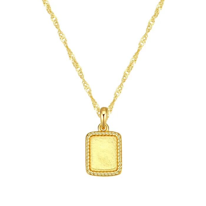 Hey Happiness Necklaces Square Rope Pendant Necklace Sterling Silver