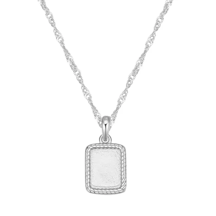 Hey Happiness Necklaces Square Rope Pendant Necklace Sterling Silver Hey Happiness Necklaces Square Rope Pendant Necklace Sterling Silver