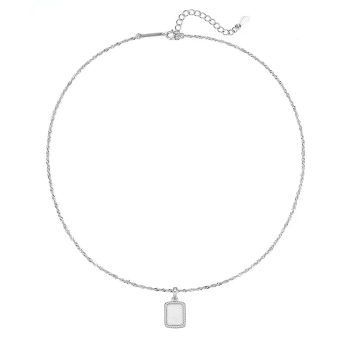 Hey Happiness Necklaces Square Rope Pendant Necklace Sterling Silver Hey Happiness Necklaces Square Rope Pendant Necklace Sterling Silver