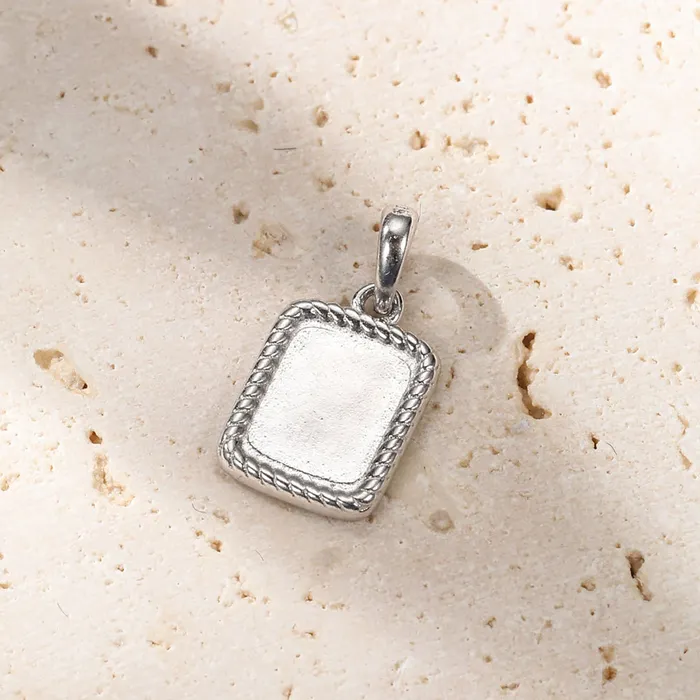Hey Happiness Necklaces Square Rope Pendant Necklace Sterling Silver Hey Happiness Necklaces Square Rope Pendant Necklace Sterling Silver