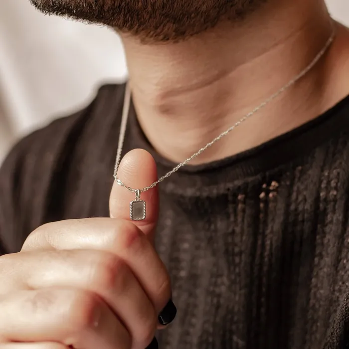 Hey Happiness Necklaces Square Rope Pendant Necklace Sterling Silver Hey Happiness Necklaces Square Rope Pendant Necklace Sterling Silver