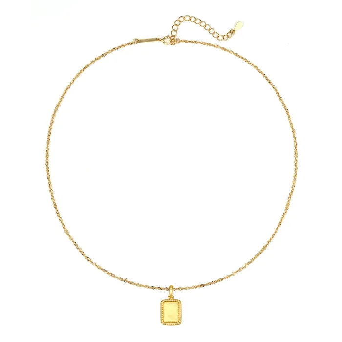 Hey Happiness Necklaces Square Rope Pendant Necklace Sterling Silver Hey Happiness Necklaces Square Rope Pendant Necklace Sterling Silver