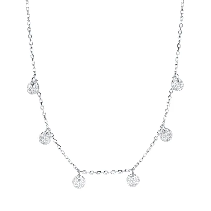 Hey Happiness Textured Coins Sterling Silver Necklace Necklaces