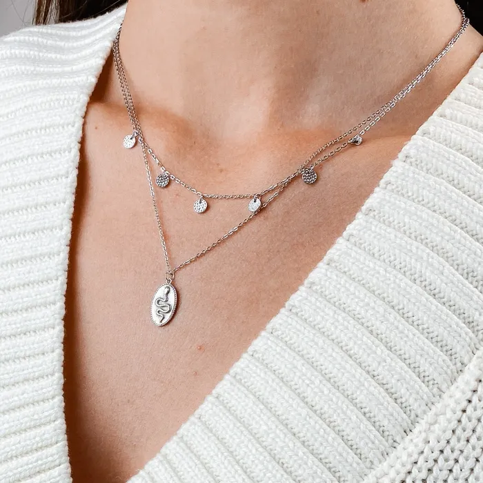 Hey Happiness Textured Coins Sterling Silver Necklace Necklaces Hey Happiness Textured Coins Sterling Silver Necklace Necklaces