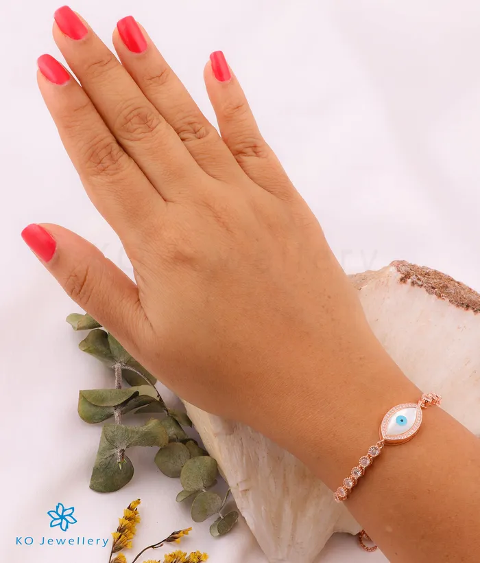 Imported Bracelets The Mystic Evileye Silver Rosegold Bracelet