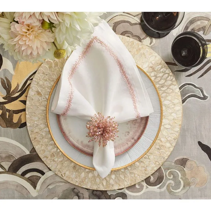 Kim Seybert Rings Kim Seybert Brilliant Napkin Ring in Blush Acrylic 275 x 25 x 25 Kim Seybert Rings Kim Seybert Brilliant Napkin Ring in Blush Acrylic 275 x 25 x 25