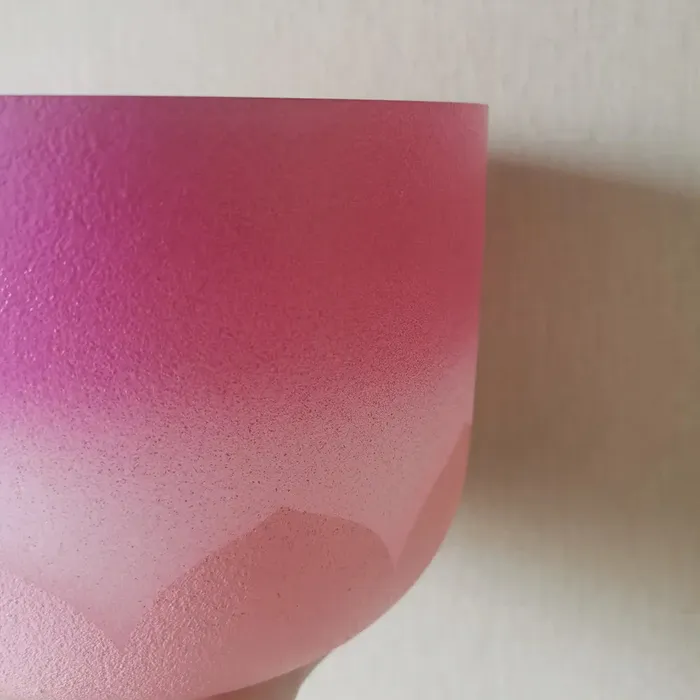 Life Changing Energy Rings 9 inch 432hz Pink Chakra Frosted Quartz Crystal Singing Bowl FREE Mallet and Oring