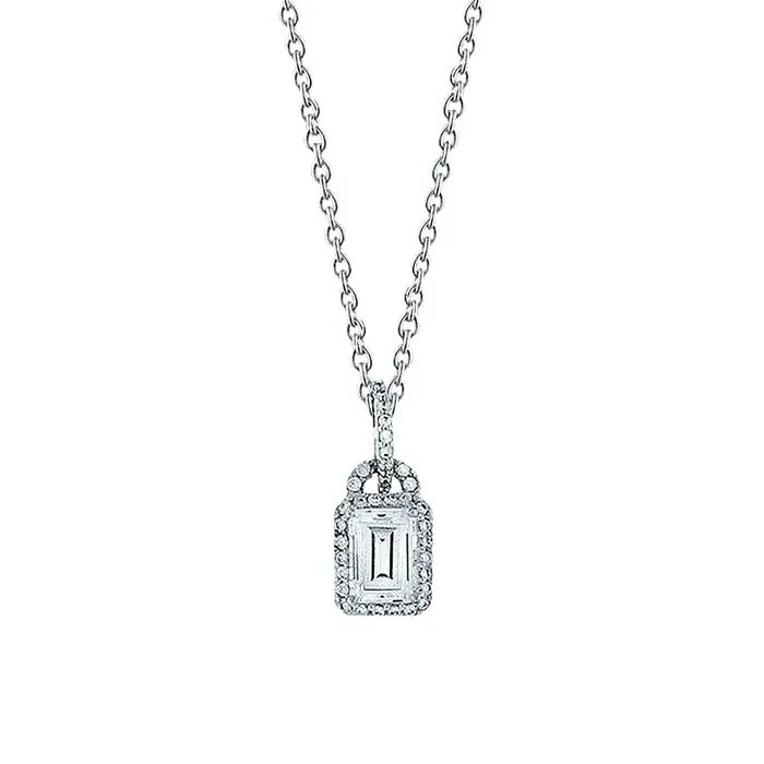 Lock Style Pendant Necklace 150 Carats Natural Earth Mined Diamond White Gold 14K Jewelry GB Necklaces Lock Style Pendant Necklace 150 Carats Natural Earth Mined Diamond White Gold 14K Jewelry GB Necklaces