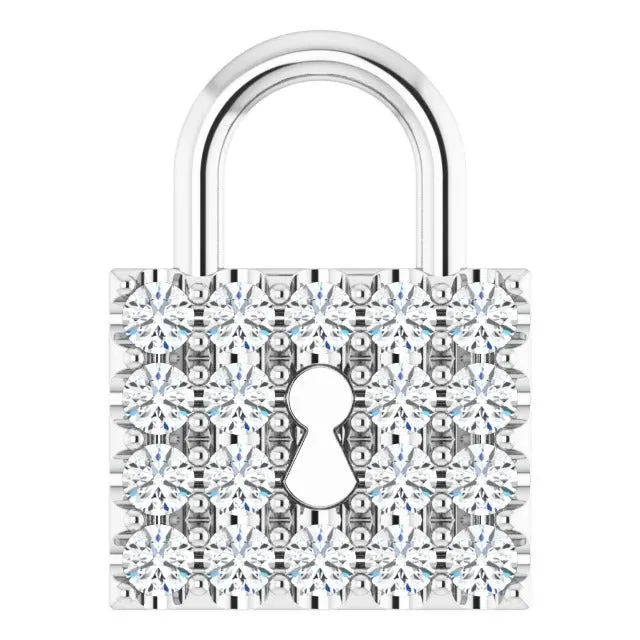 Natural Earth Mined Diamond Lock Pendant 090 Carats F Vs1 Jewelry GB Necklaces Natural Earth Mined Diamond Lock Pendant 090 Carats F Vs1 Jewelry GB Necklaces