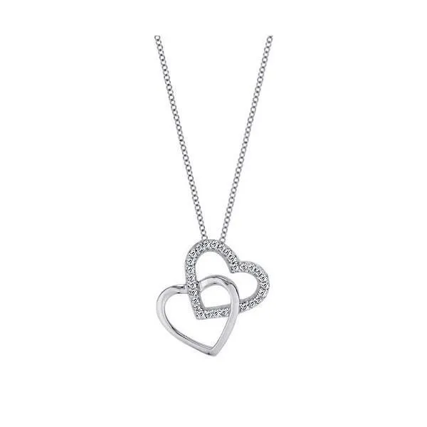 Necklaces 15 Ct Round Cut Double Heart Style Pendant Necklace Natural Earth Mined Diamond GB Necklaces 15 Ct Round Cut Double Heart Style Pendant Necklace Natural Earth Mined Diamond GB