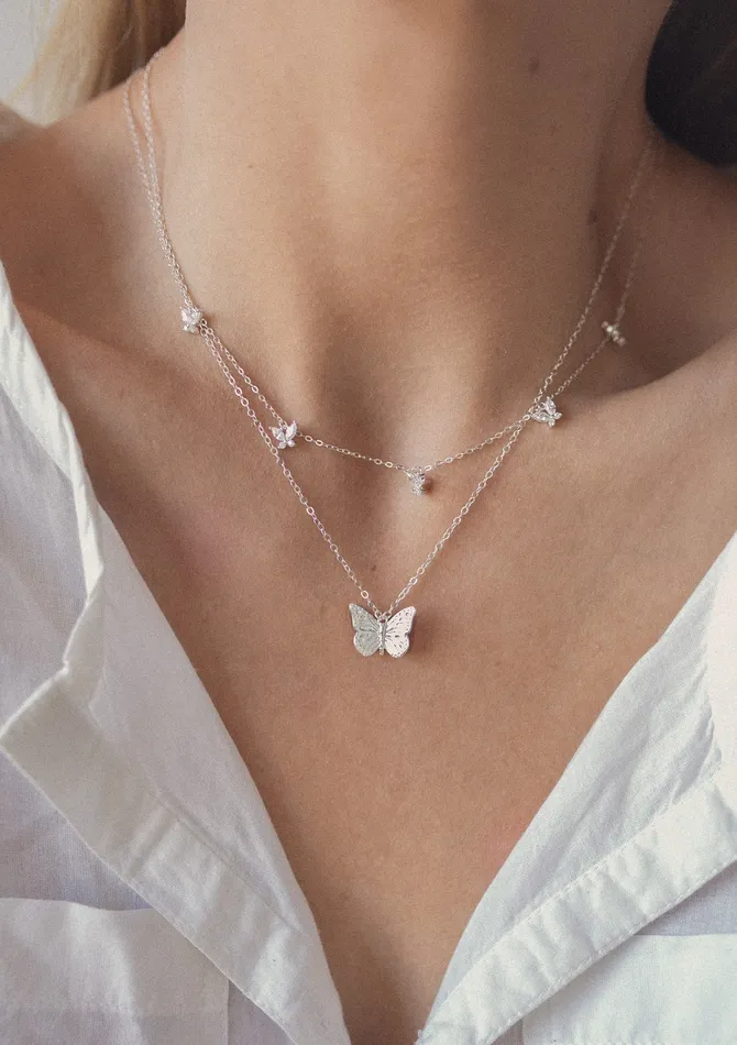 Necklaces Butterfly Pendant Necklace Sterling Silver Hey Happiness Necklaces Butterfly Pendant Necklace Sterling Silver Hey Happiness