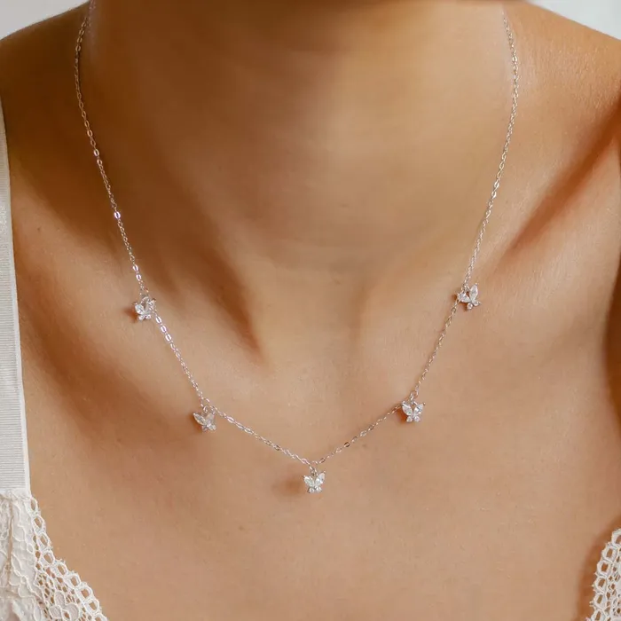 Necklaces Butterfly Pendant Necklace Sterling Silver Hey Happiness Necklaces Butterfly Pendant Necklace Sterling Silver Hey Happiness