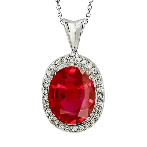Necklaces GB Big Red Ruby With Small Natural Earth Mined Diamonds 730 Ct Pendant Necklace Gold 14K Necklaces GB Big Red Ruby With Small Natural Earth Mined Diamonds 730 Ct Pendant Necklace Gold 14K