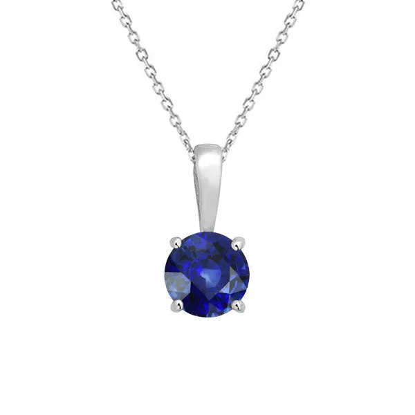 Necklaces HarryChadEntcom Solitaire Round Sri Lankan Sapphire Pendant With Bail Necklace 150 Carat Necklaces HarryChadEntcom Solitaire Round Sri Lankan Sapphire Pendant With Bail Necklace 150 Carat