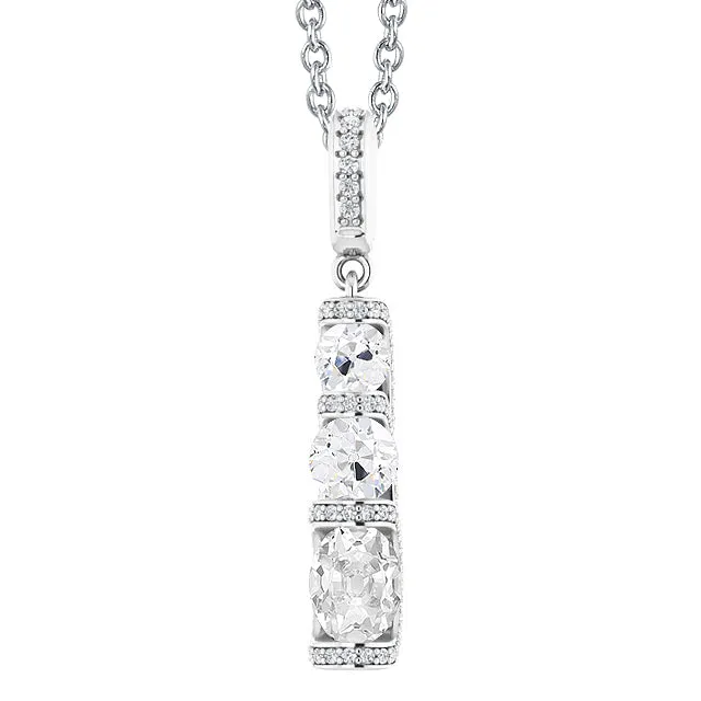 Necklaces HarryChadEntcom Three Stone Style Oval Old Mine Cut Natural Earth Mined Diamond Pendant 450 Carats 14K Necklaces HarryChadEntcom Three Stone Style Oval Old Mine Cut Natural Earth Mined Diamond Pendant 450 Carats 14K