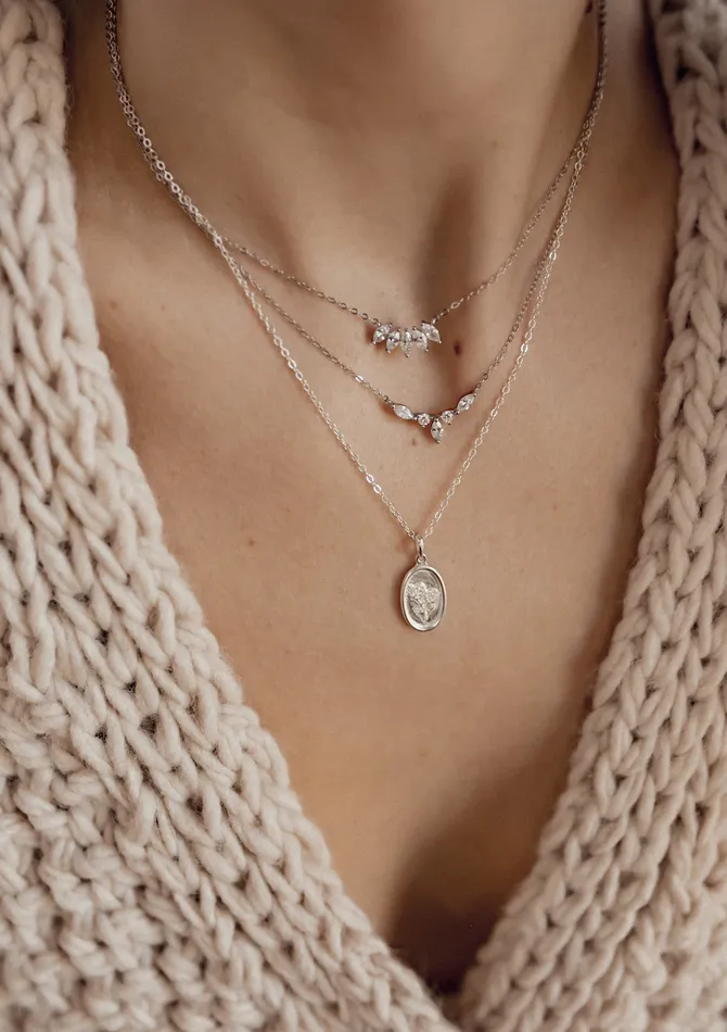 Necklaces Hey Happiness Oval Rose Pendant Necklace Sterling Silver