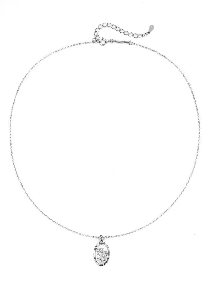 Necklaces Hey Happiness Oval Rose Pendant Necklace Sterling Silver