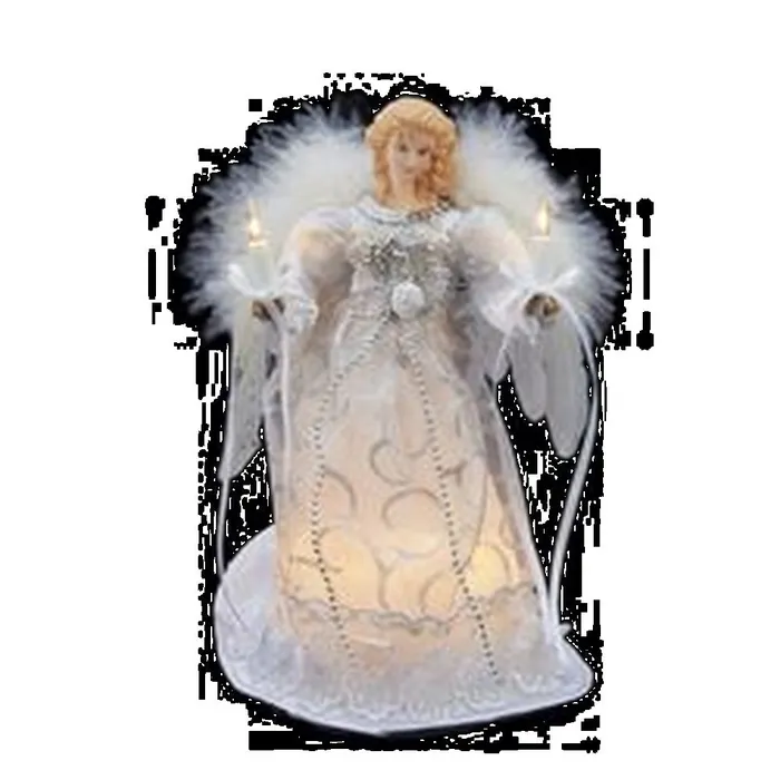 Necklaces Kurt Adler Kurt Adler 10L WhiteSilver Angel Tree Topper
